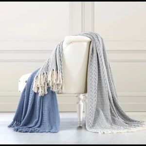 (2) cotton throws - SOLD AS A SET